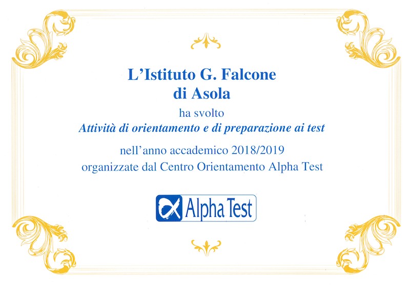 ALPHA TEST Giovanni Falcone 2019 2
