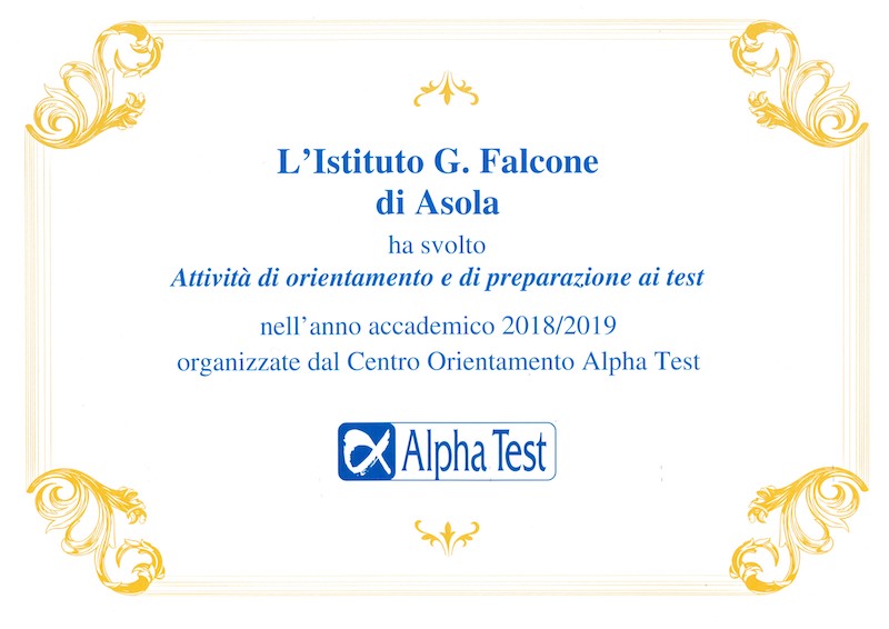 ALPHA TEST Giovanni Falcone 2019 2