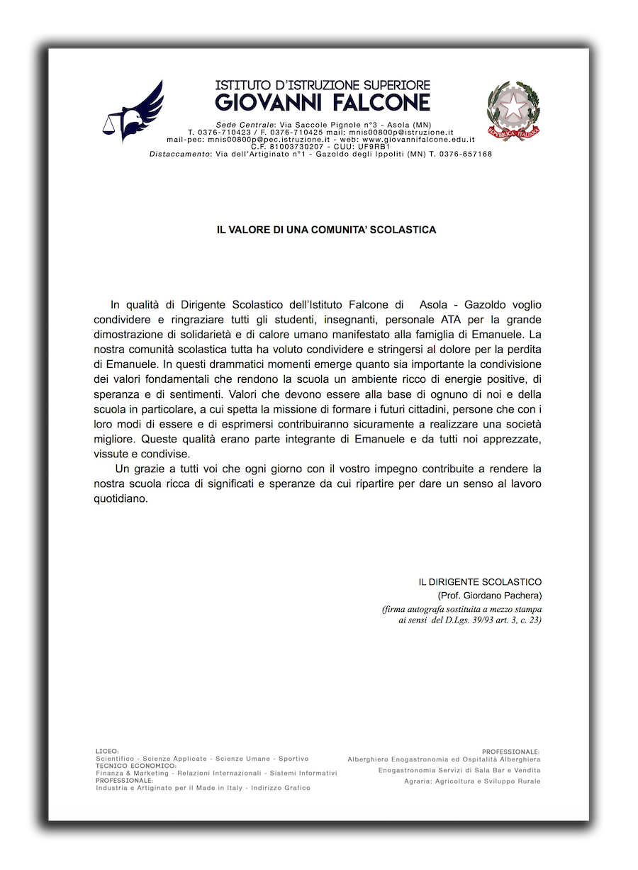 Comunicazione28 3 2019 ILVALOREDIUNACOMUNITASCOLASTICA