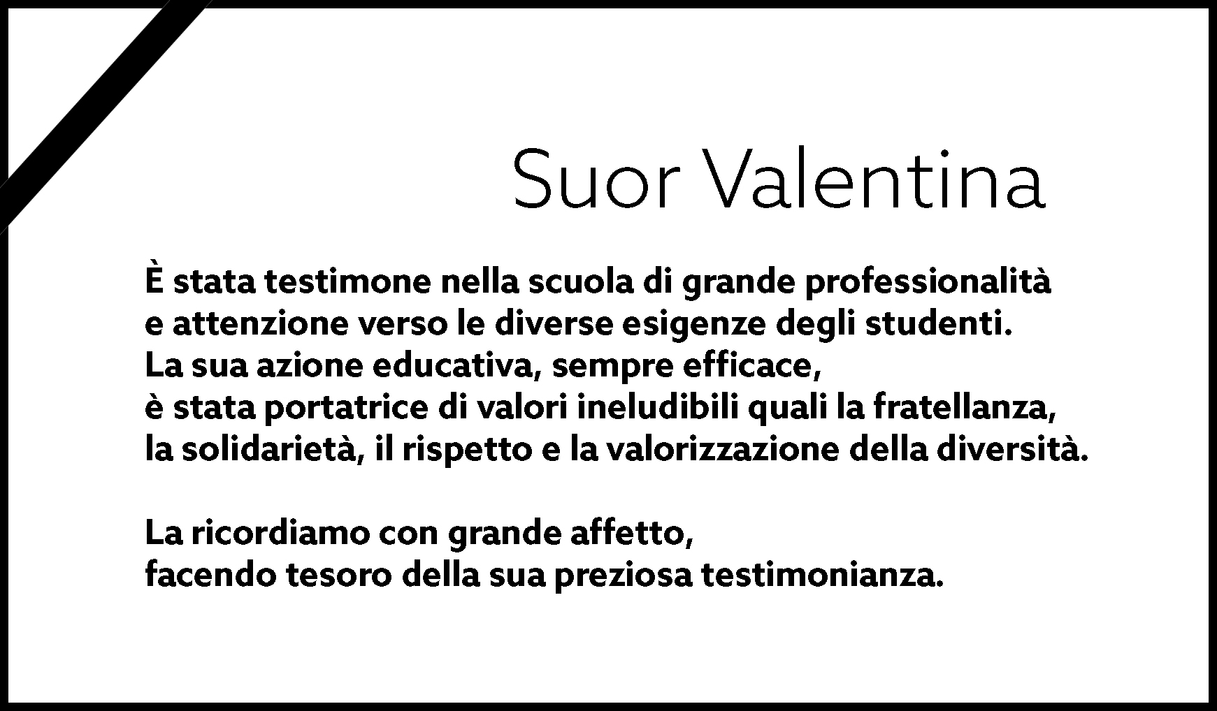 Lutto SuorValentina