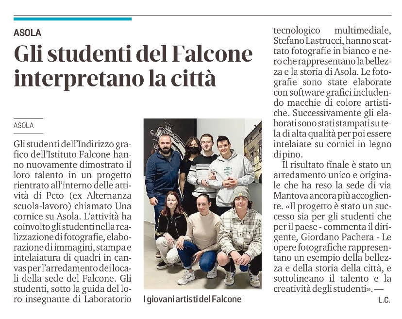 Gazzetta di Mantova Gli studenti del Falcone interpretano la citta 15 Marzo 2023 Stefano Lastrucci