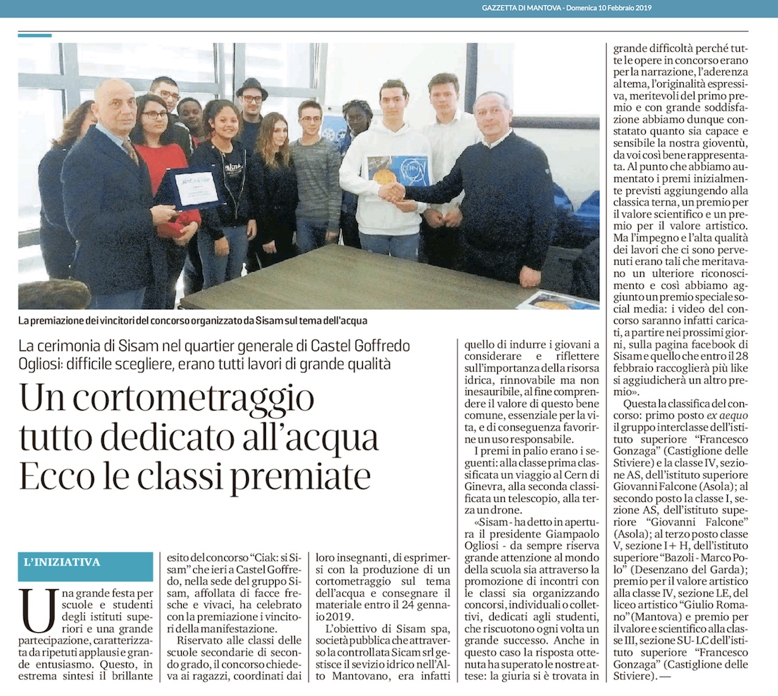 gazzetta di mantova 10febbraio2019 ciaksisisam rid