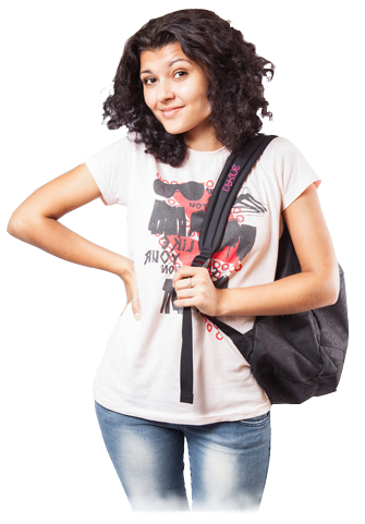 ragazza zaino iscrizioni